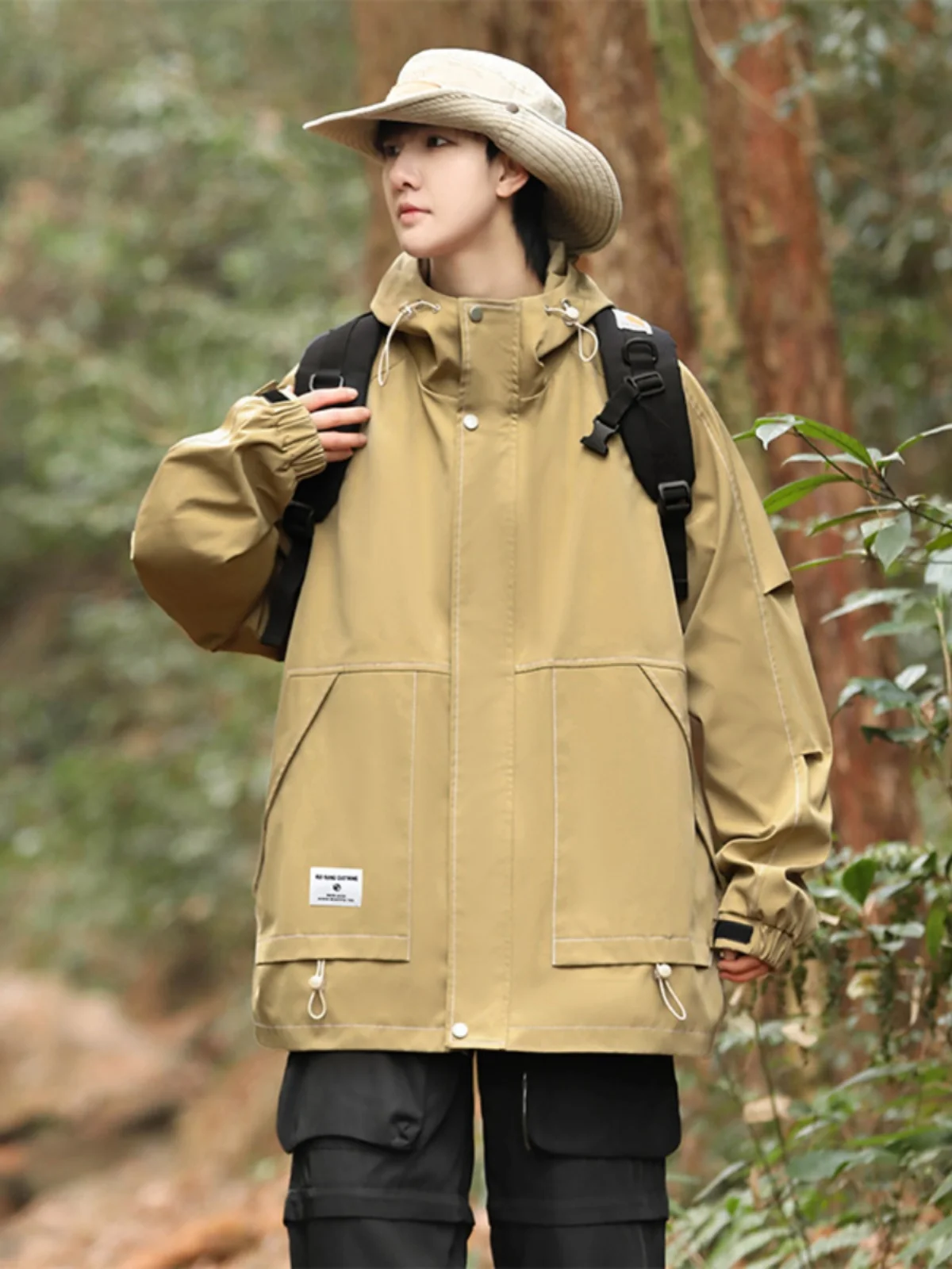 

Американская рабочая куртка для мужчин: модная свободная куртка на весну-осень для подростков, универсальная, ветрозащитная, из полиэстера/нейлона