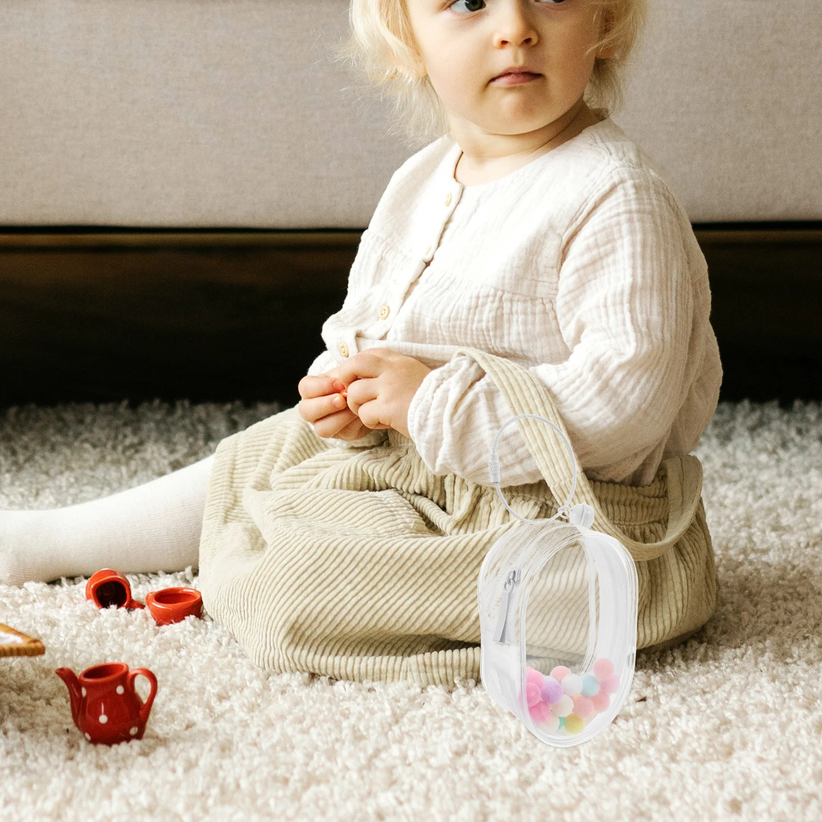 투명 PVC 피규어 디스플레이 가방, 가벼운 방수 케이스, 아기 필수품용, 걸 수 있는 여행용 파우치, 어린이 야외용