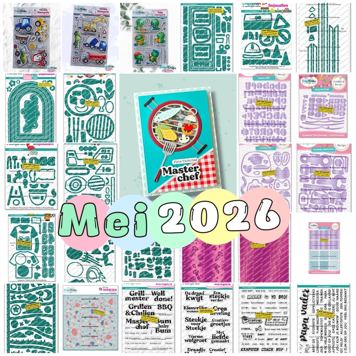 May 2026 BBQ Tooltally Voetbal Shirts Metal Cutting Clear Stamps Stencil Hot Foil DIY Decorating Scrapbook Gift Card Embossing