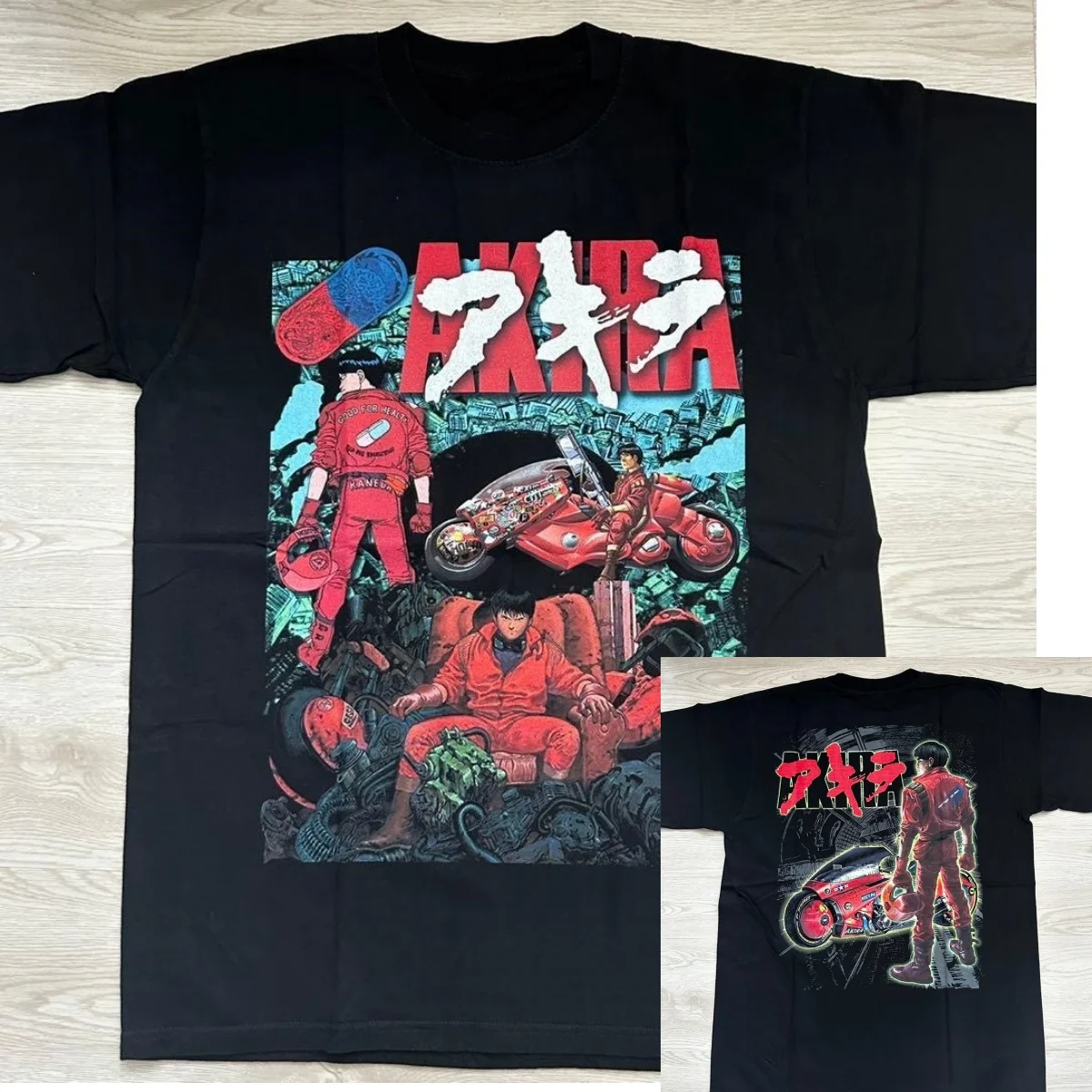 AKIRA Shotaro Kaneda Bike & Throne Graphic T-Shirt Cotton Men Women Streetwear Tee