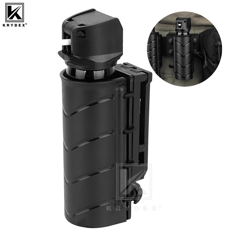 KRYDEX Pepper Spray Holder Pouch OC Mace Pepper Gel Holster MK3 MK4 Canister Carrier Pouch 360 Rotating Duty Belt 1.5