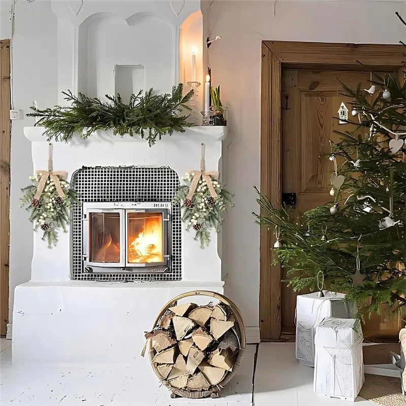 [newa08r】-holiday-wall-decoration-2pcs-19inch-christmas-flowers-for-home-front-door-fireplace-xmas-party-decorations-artificial