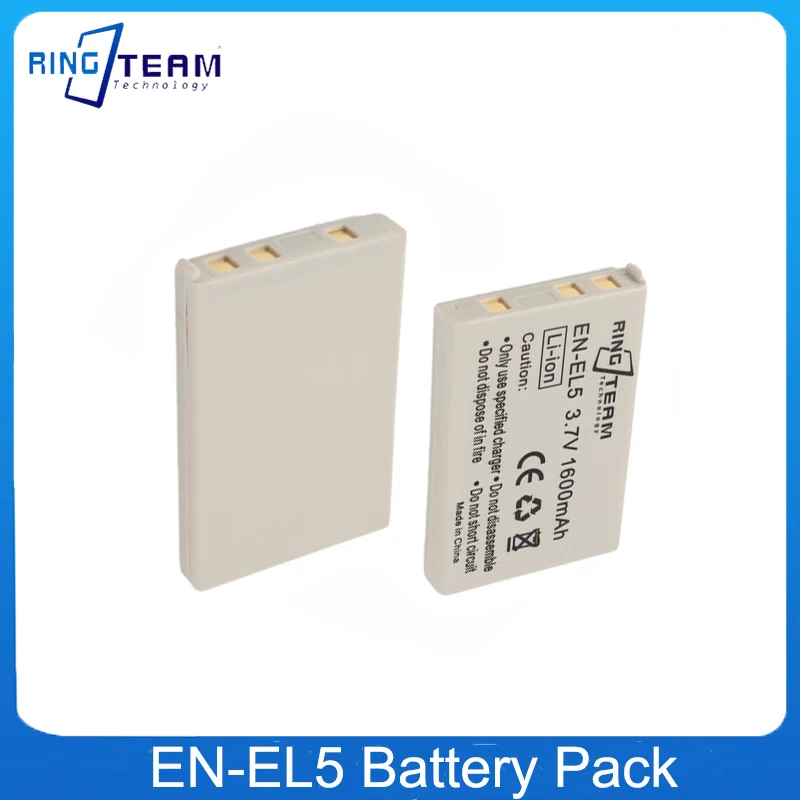 2PCS/LOTS 1600mAh EN-EL5 EN EL5 ENEL5 Rechargeable Camera Battery for Nikon MH-61 P100 P3 P4 P500 P510 P5000 P5100 P6000 P80 P90