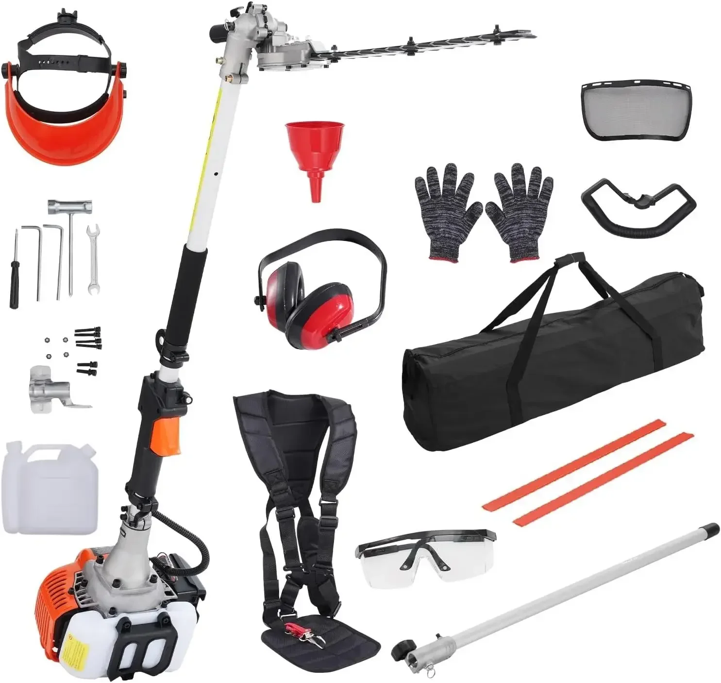 

15.7-inch 26CC 2 Cycle Gas Hedge Trimmer, Gas Powered Pole Hedge Trimmer with Dual Sided Dual Action Blade