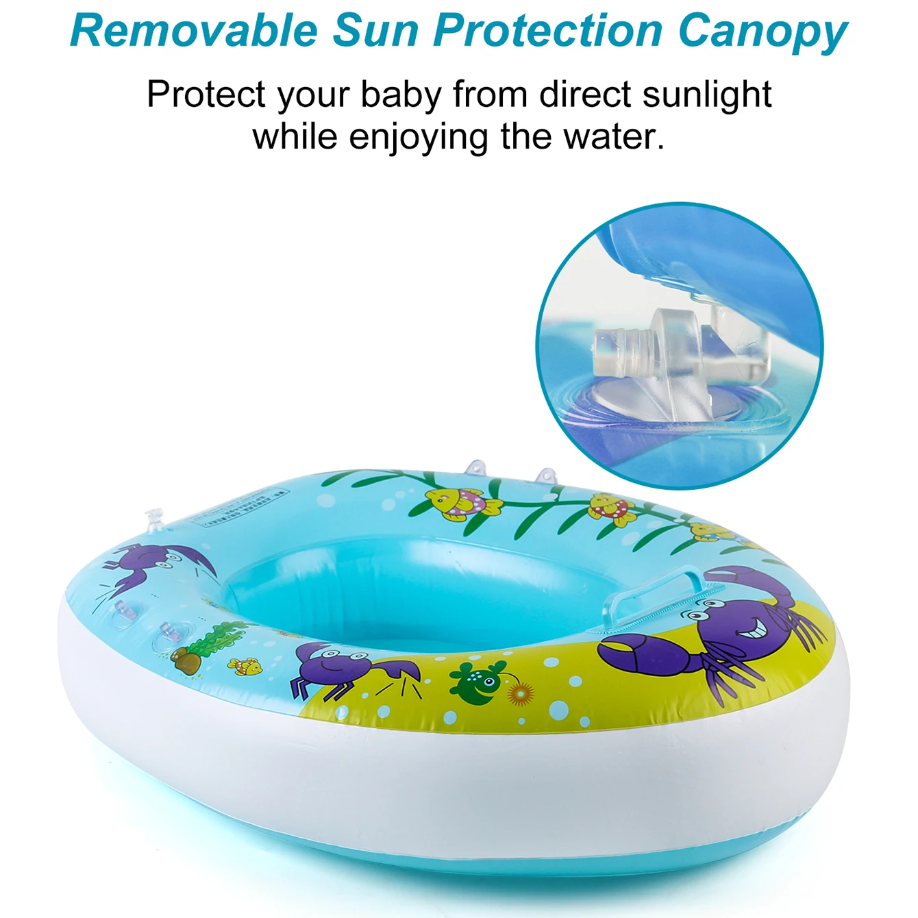 Anillo de asiento de dosel de sombrilla inflable grueso, flotador de piscina minimalista de verano para uso en las axilas, perfecto para la playa, 1 ud.
