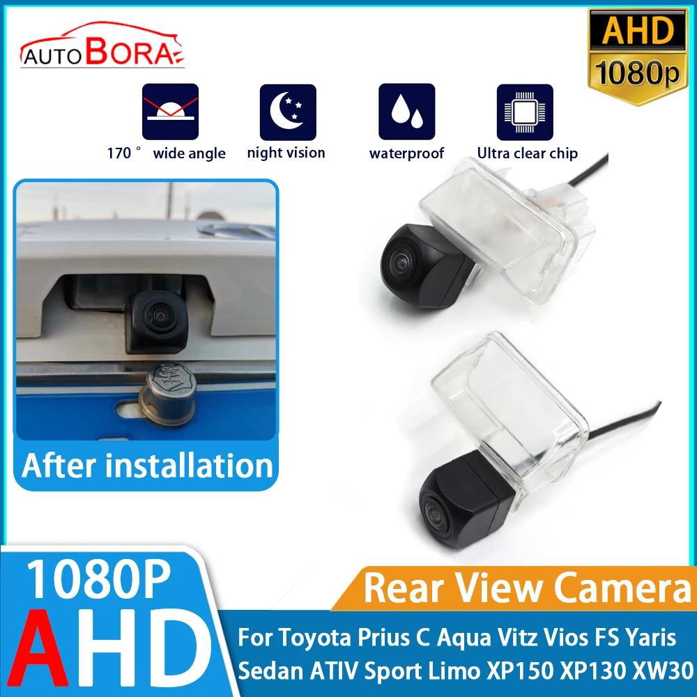 Reverse Parking Car Rear View Camera AHD 1080P for Toyota Prius C Aqua Vitz Vios FS Yaris Sedan ATIV Sport Limo XP150 XP130 XW30