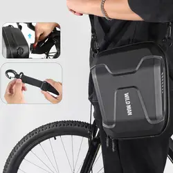 WILD MAN-E8 Handlebar Bag Panniers Waterproof Universal Hard Shell Front Beam Storage Pouch for Mountain Bike