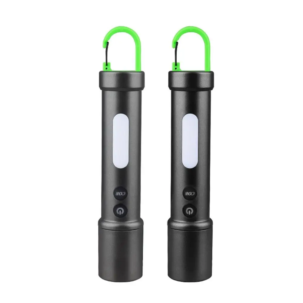 With Side Lamp Strong Light Flashlight Portable Hook Rechargeable Outdoor Small Flashlight Convenient Waterproof Camping Lamp
