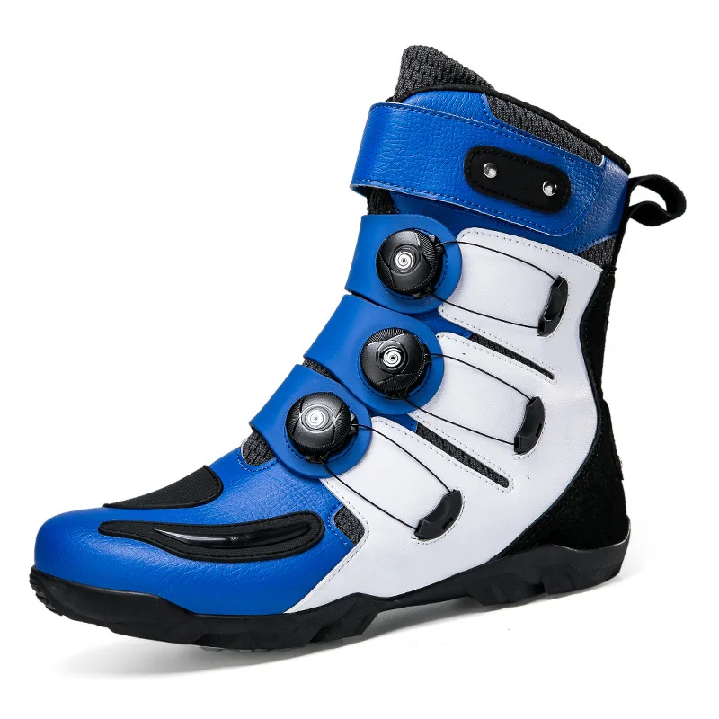

New Comfortable Leather Protective Boots Anti-slip Wear-resistant New Waterproof Men's Dirt Bike Shoes Men's Motorcycle Boots