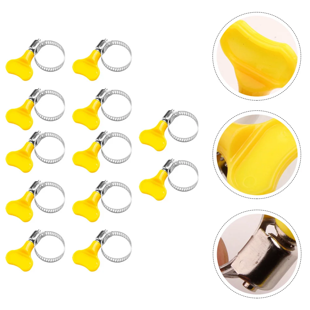 

12pcs Plastic Hose Clamp Adjustable Tube Fixing Clip For Oil Gas Water Line Bolts Locking Hardware Clamps With Screws