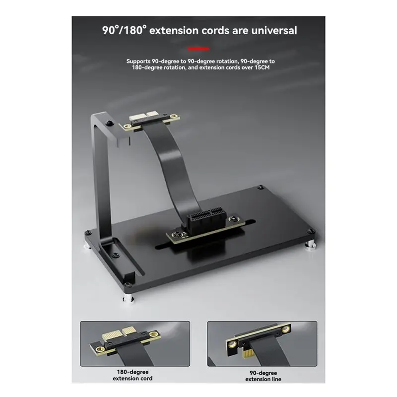 Pcie X4 Extension Cable Holder 150Mm PCI-EX1 Graphics Card Mounting Bracket 90 To 180 Degree Pcie Extension Cable Bracket