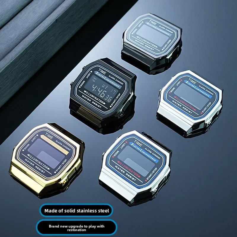 A168 Metal Case Mod kit For Casio Electronic watch 3298 A168WA a168 Stainless steel Bezel Strap glass Waterproof ring Tool parts