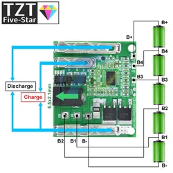 5S 18V 21V 20A Защитная плата для зарядки аккумулятора, защитная печатная плата для литий-ионной, литиевой батареи, модуль BMS для электроинструментов