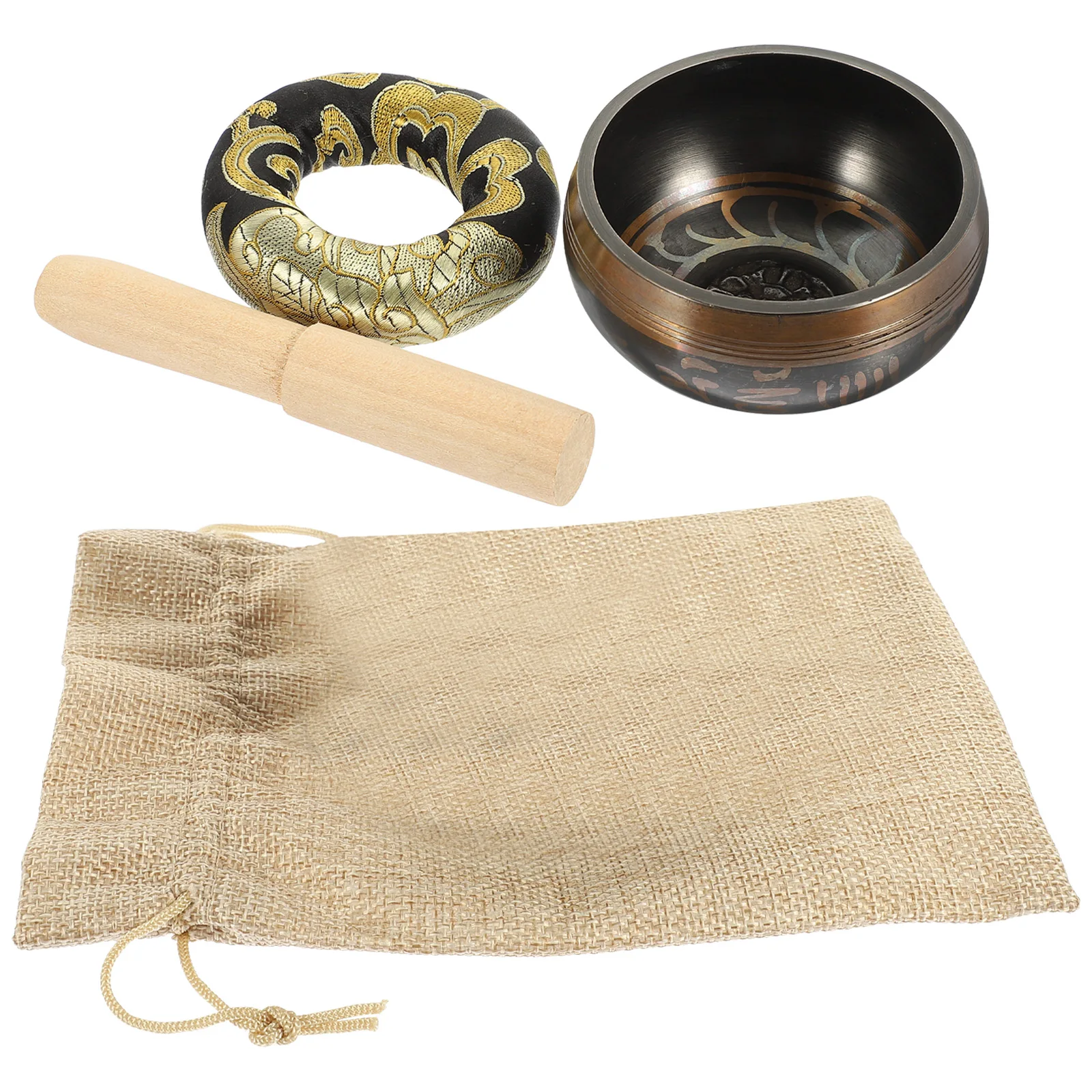 

1 set 1 Set Of Tibetan Copper Singing Bowl For Meditation Yoga Zen Sound Healing Therapy Decorative Buddhism Bowl With Mallet