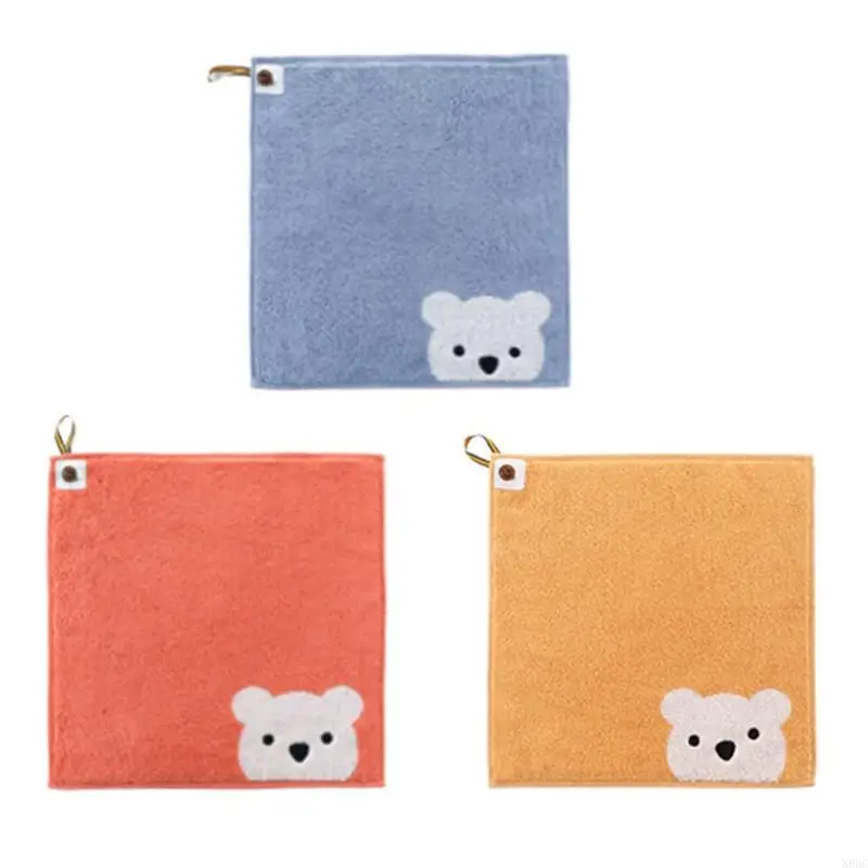 N80C Baby Infant Towel Muslin Towel Handkerchiefs Wipe Towel Bear Pattern