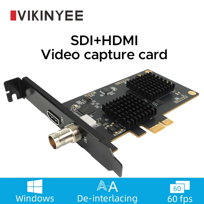 HDMI-compatible dual-way live capture card 1080P HD PCIE support VMIX video conferencing software push stream SDI