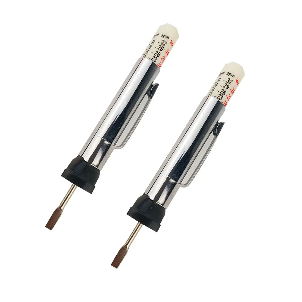 

2pcs Tire Depth Gauge Metal Detect Probe Wear-Resistant Easy Measurement Durable Tools for Tires Car Safety Calibration Clear