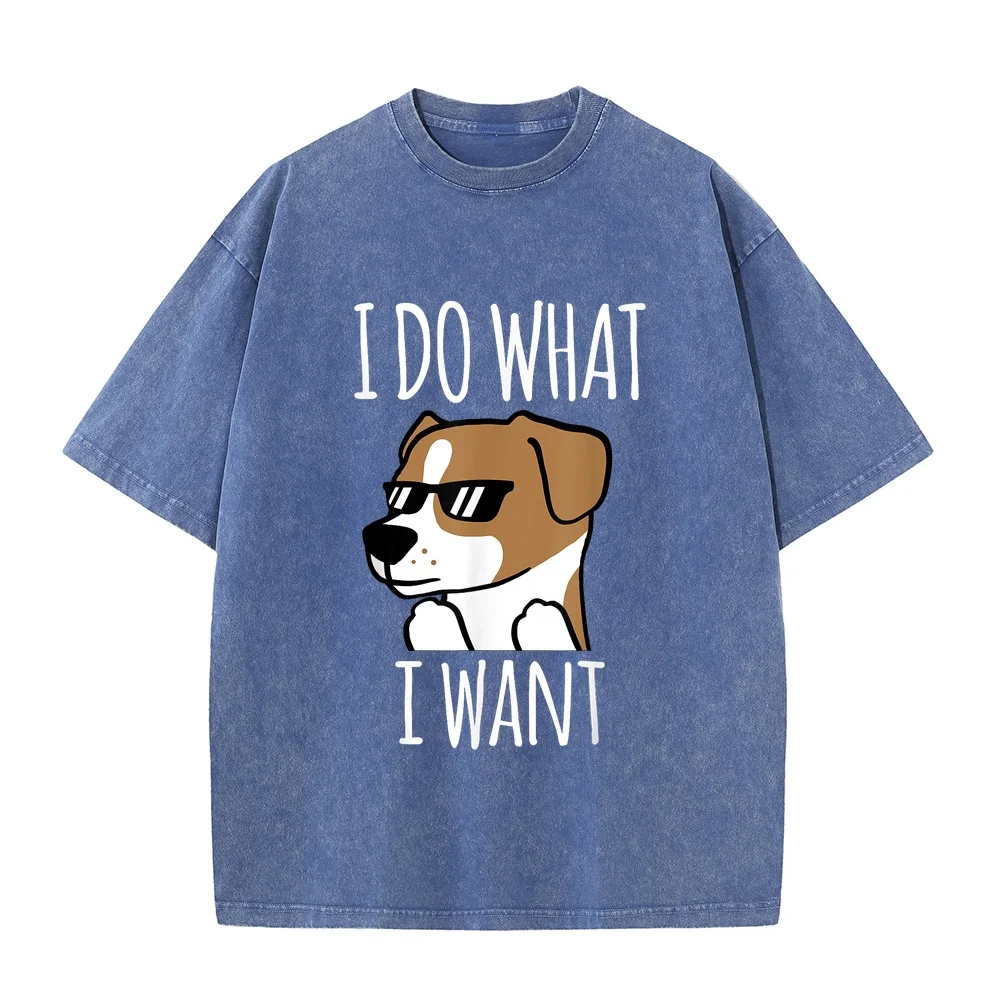 I Do What Want Jack Russell Terrier T-Shirt Funny Dog Gift Vêtement Homme Футболка Camisetas De Hombre Men Round Neck Puppy Fan
