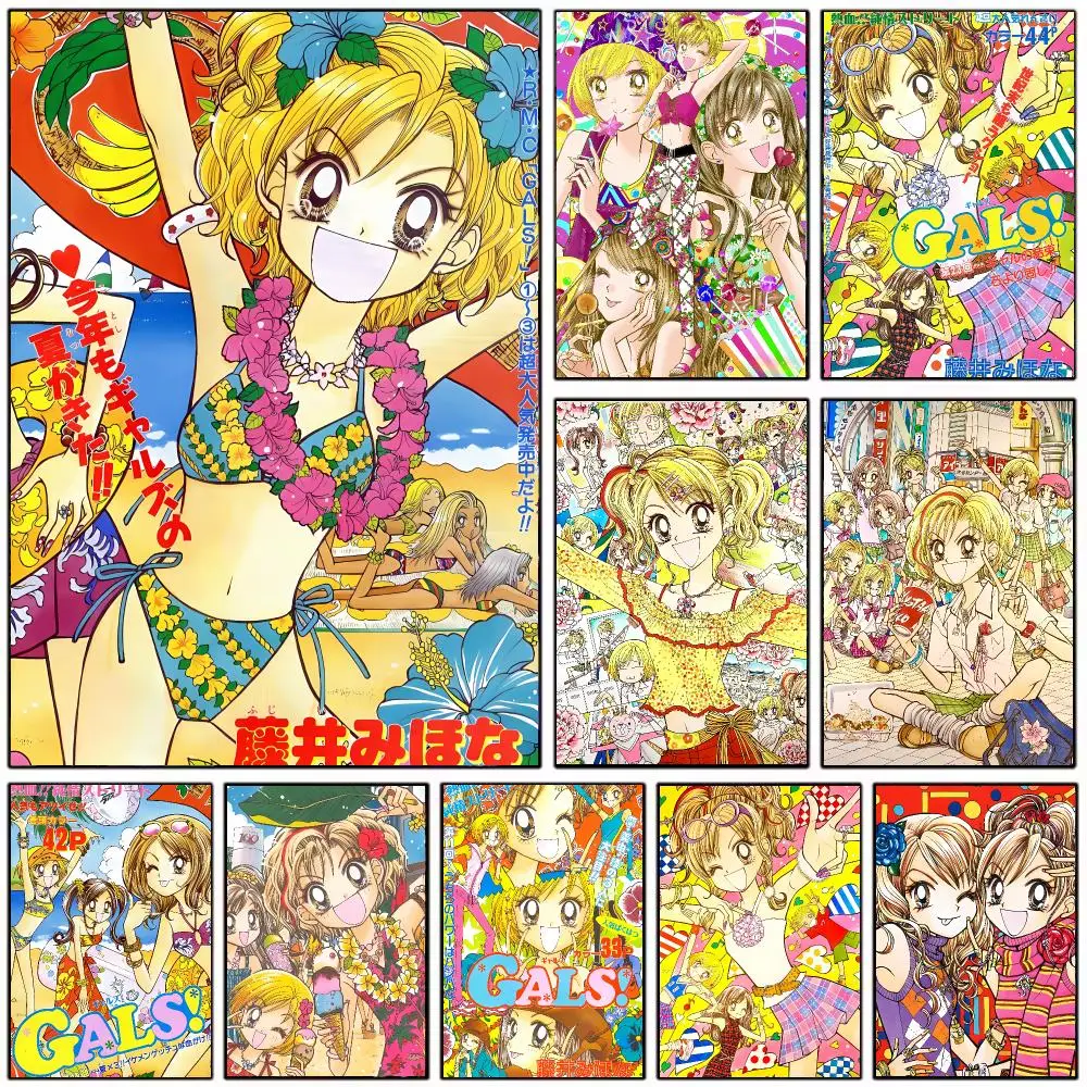 Colorful Trendy Fashion Anime G-Gyaru Super GALS Poster Wall Art Print Decorative Mural Home Decor Gift Unframed