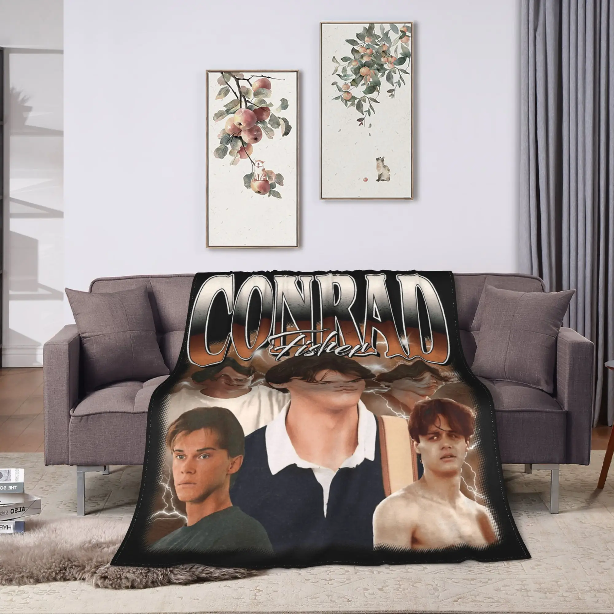 Team Conrad Fisher Flannel Blanket  Super Warm Throw Blanket for Couch Bed Travel Fluffy Bedspread Sofa Bed Cover