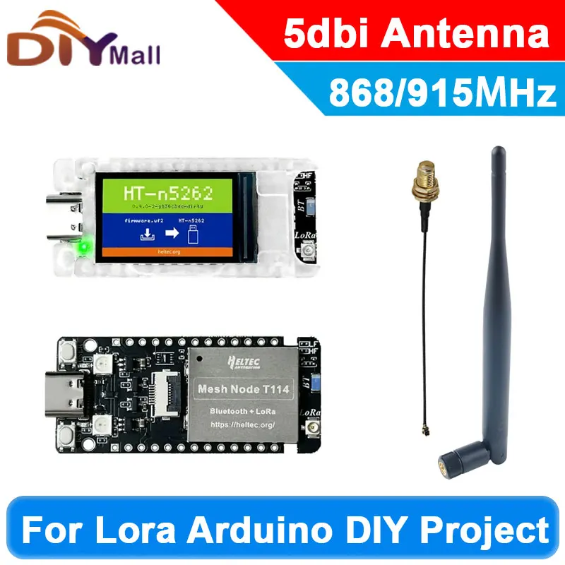 

Heltec T114 Mesh Node LoRa/BLE Dual-Mode Devboard with TFT Display for Meshtastic 868/915MHz 5dbi Gain