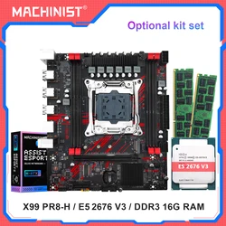 MACHINIST X99 PR8-H Motherboard Optional Intel Xeon E5 2676 V3 CPU LGA 2011-3 and DDR3 16GB RAM Kit set NVME M.2