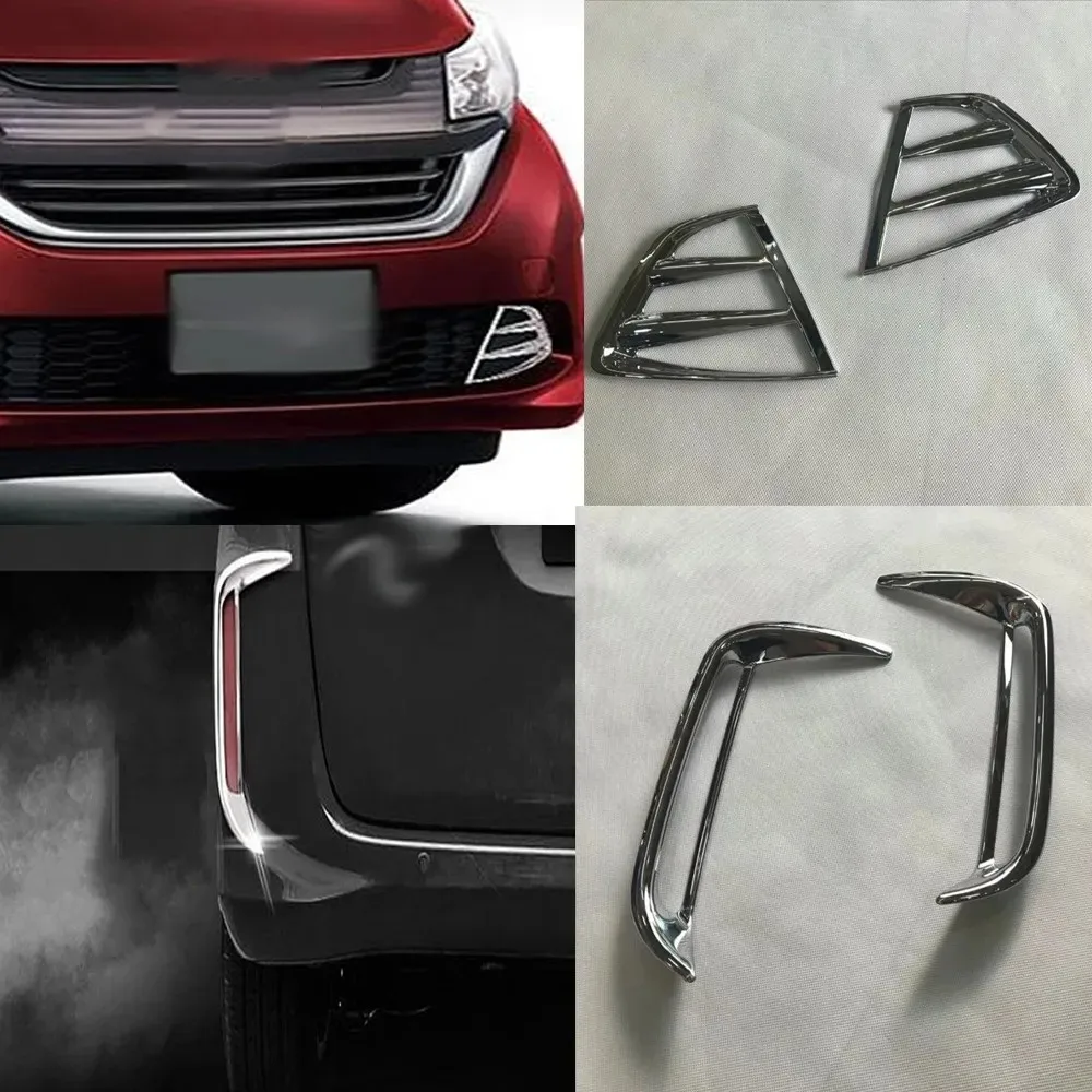 For Honda Freed 2017 2018 2019 2020 ABS Chrome Front Foglight Lamp Frame Cover Rear Fog Light Trims Car Styling Accessories