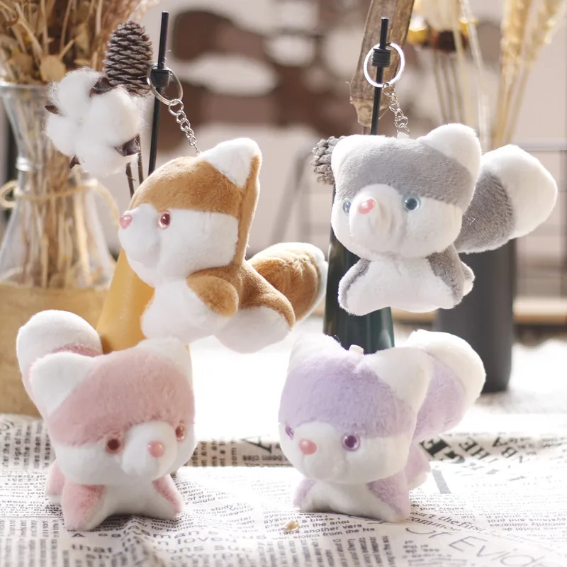 Cute Cute Cartoon Husky Pendant Plush Toy 12CM Puppy Dog Doll Children's School Bag Bag Charm Keychain Doll Toys Gifts