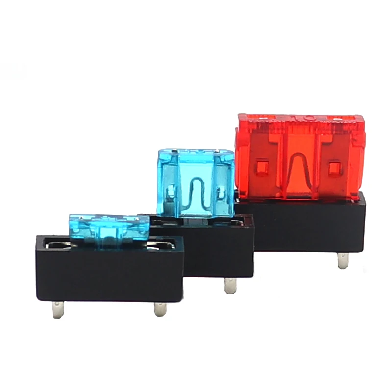 【10-5PCS】Micro Mini Small Medium 250V Car Blade Fuse Holder 4Pin Plastic Clip Fuse Seat PCB Panel Mount Insurance Blocks Safety