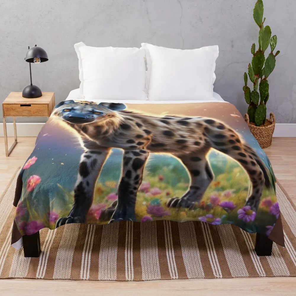 hyena Throw Blanket Luxury Designer Blankets For Sofas Hairy Blankets