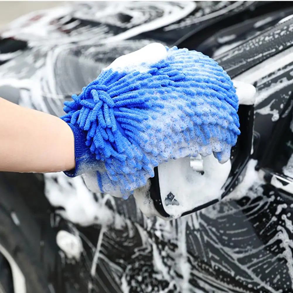 

Thickened Car Wash Gloves Double-sided Chenille Microfiber Car Wash Mitt Scratch Lint Free Thickened Gloves with for Effective