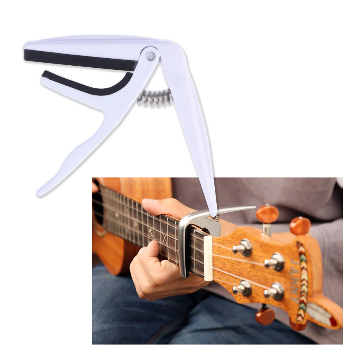 Ukelele Capo Clamp Guitar Accessories Tuner Classical Single-handed Red Acoustic