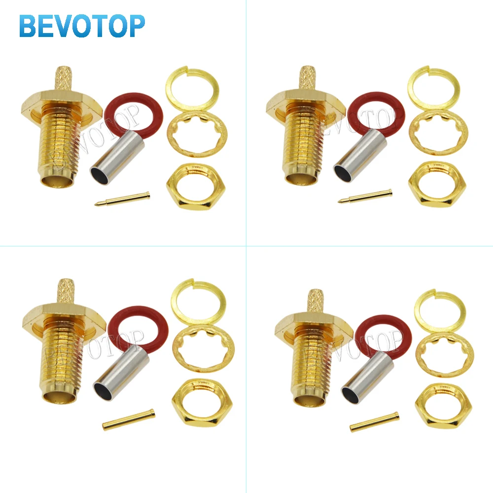 

100Pcs/lot RP-SMA/SMA Female O-Ring Waterproof Connector Crimp RG174 RG316 LMR100 RF Connector Gold Plated 50 Ohm