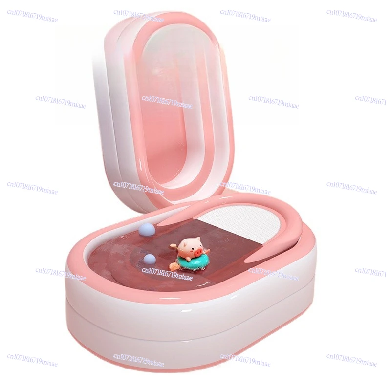 

Newborn Baby Bath Tub 0 To 3 Years Old Foldable Sit and Lie Down Net Pocket Children's Household Large Inflatable Baby Bath Tub