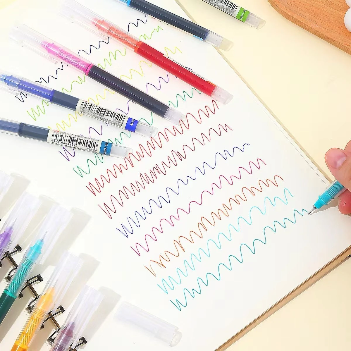 مجموعة أقلام جل سائلة مستقيمة مكونة من 13 لونًا - حبر نابض بالحياة لأجهزة الكمبيوتر المحمولة الطلابية والحرف اليدوية والمشروعات الفنية #2