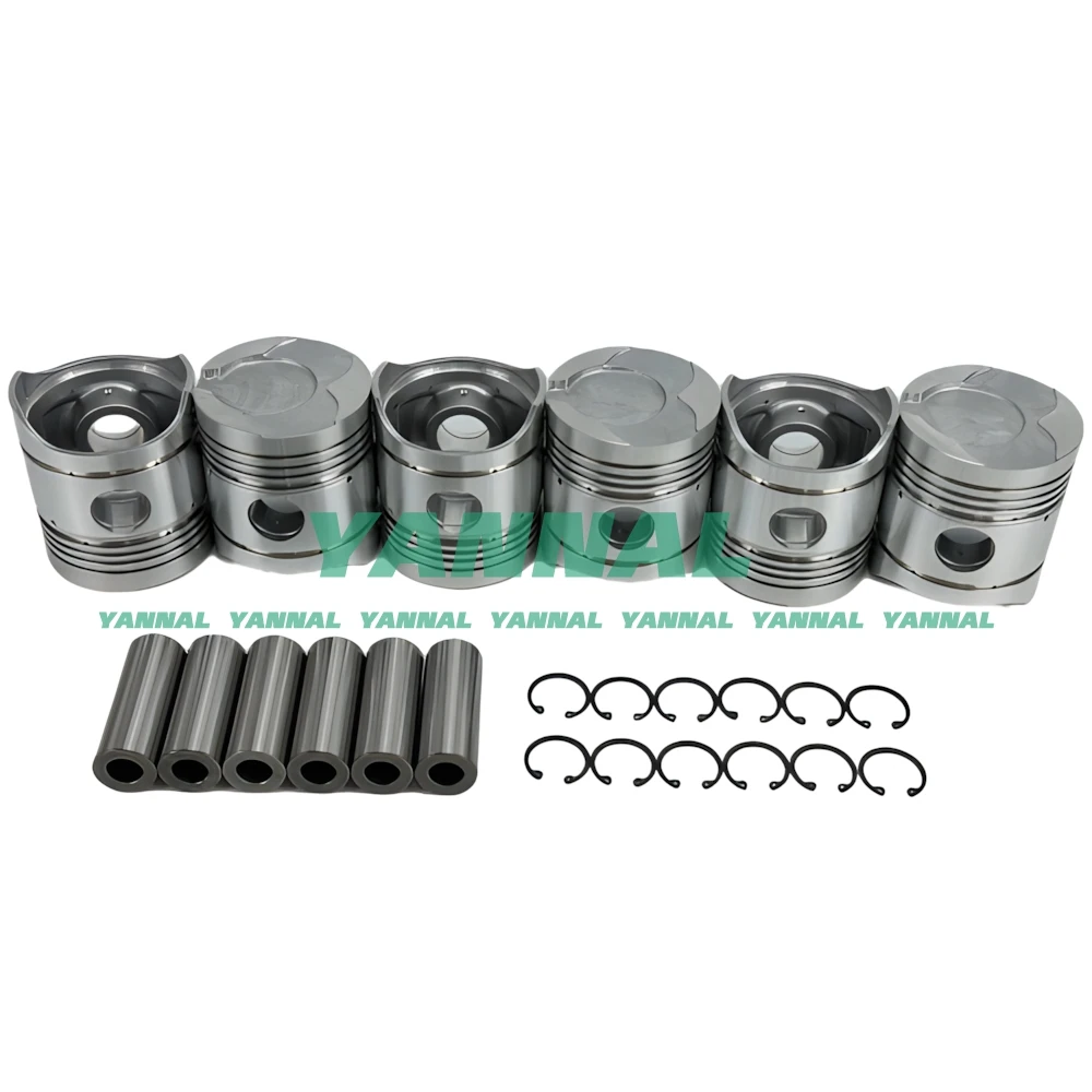 6PCS DM100 Piston Kit 13216-1120 For Hino Diesel Engine Parts