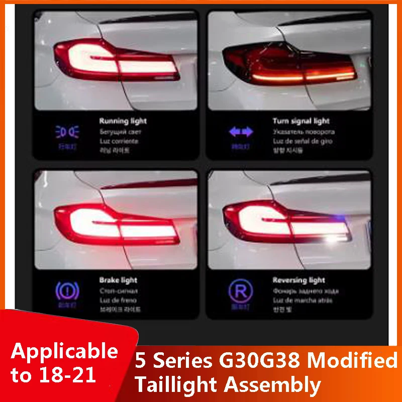 

Suitable for 18-21 BMW 5 Series G30G38 modified taillight assembly upgrade old modified new LED driving lights