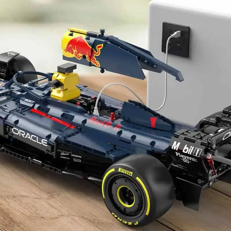 2509 sztuk R/C 1:8 Bull F1 RB19 cegły Super wyścigi F1 formuła klocki Model architektoniczny samochodu zabawki chłopiec prezent