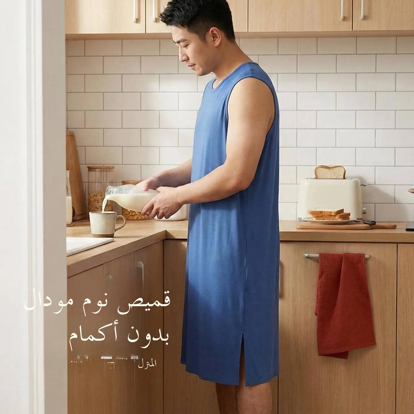 Summer Men's Thin Modal Sleepwear Robe Bathrobe Nightgown Sleeveless Loose Home Clothes Comfortable Breathable Lightweight