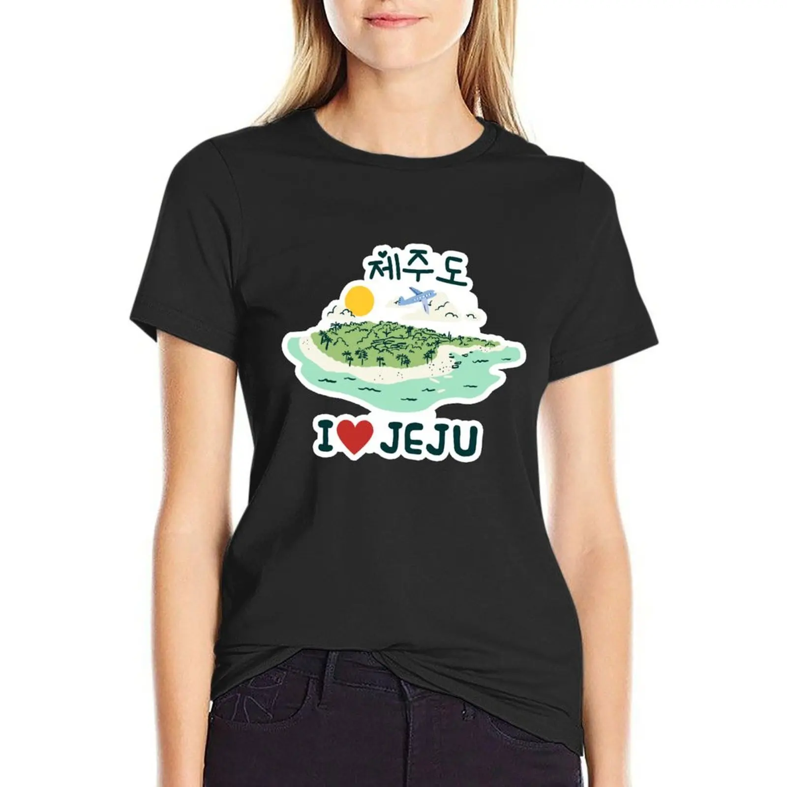 I Love Jeju Island - Trip to Jeju - South Korea T-Shirt graphics lady clothes Women's cotton t-shirt