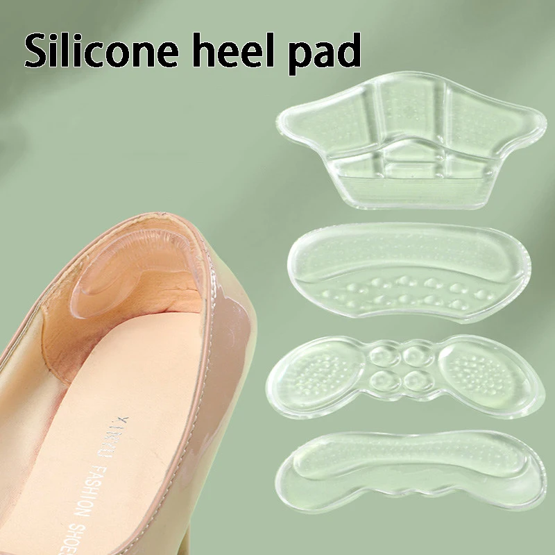 

Silicone Heel Protector High Heels Sneakers Heel Cushion Adjustable Size Non-Slip Insole Pain Relief Foot Care Inserts 2pcs/4pcs