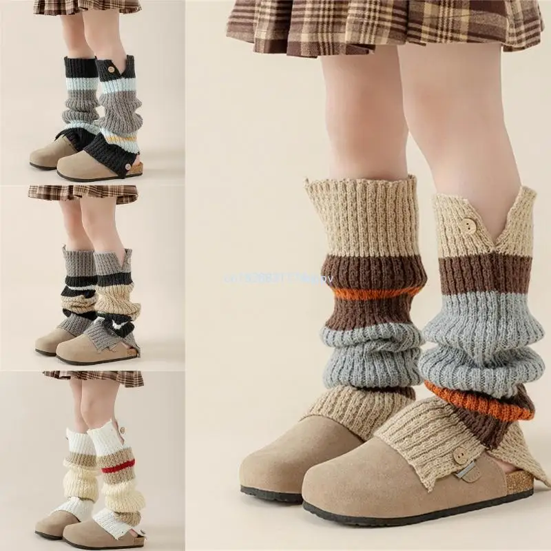 Retro Socks Breathable Socks Loose Socks Autumn Winter Socks Crochet Stockings Leg Warmer Stockings for Girls 3-12 Dropship