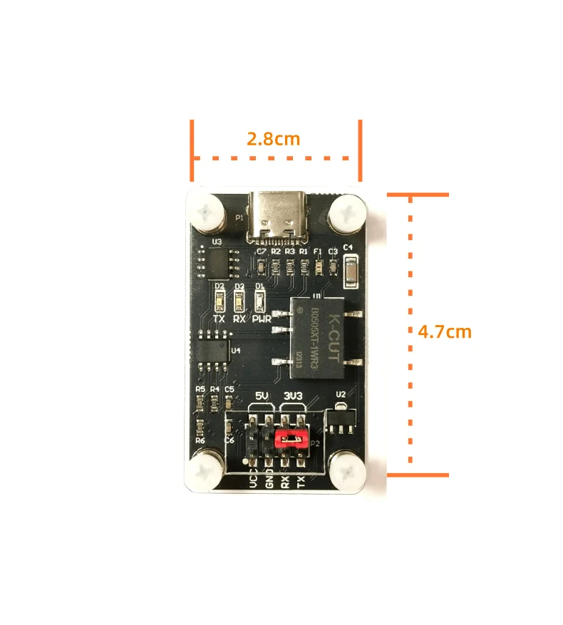 USB to TTL Serial High Voltage Isolated UART Module 3.3V/5V Level Switching Type-C to TTL