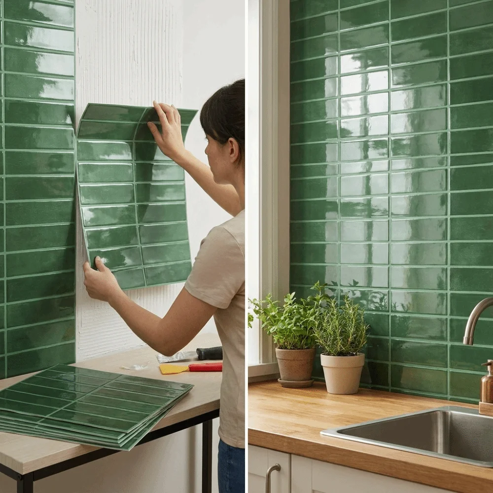 Strong Adhesive 3D Tile Stickers Three-Dimensional Layered Stain-Resistant DIY Backsplash Tiles Drip Glue Material