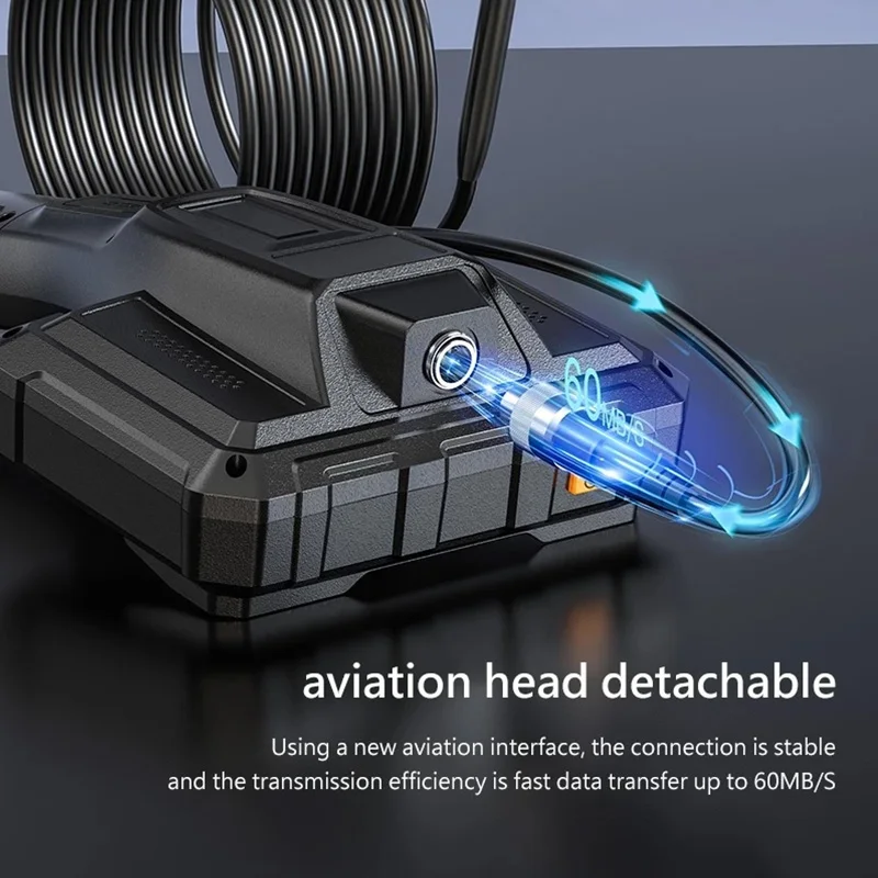 Industrial Endoscope 360°Automatic Rotating 5-inch IPS Screen 1080P HD Dual Camera Car Repair Pipe Carbon Deposit Detection