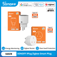 SONOFF S60ZB EU/UK  Zigbee Smart Plug ZIgbee Router Device Overload Protection Energy Monitoring Timer Control via Alexa Google