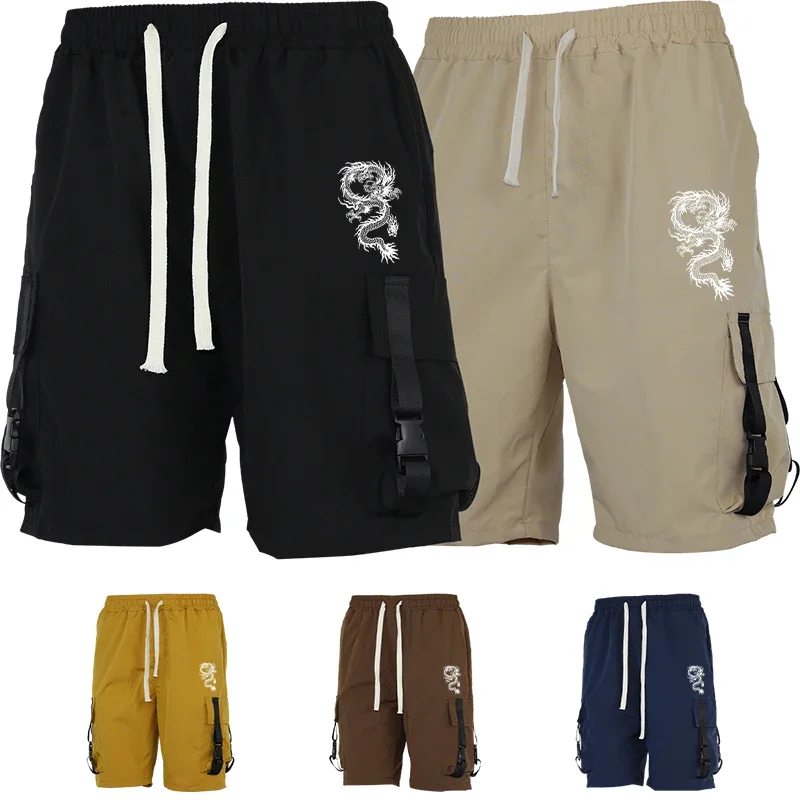 

Мужские шорты-карго с принтом Lake Life, легкая быстросохнущая ткань, повседневная летняя одежда с несколькими карманами, модные уличные брюки