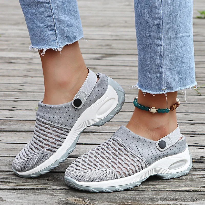 New 2024 Women Platform Sanitary Clogs Woman Sandals Mesh Womens Sandal Summer Causal Beach Clogs Wear Sandalias Plus Size