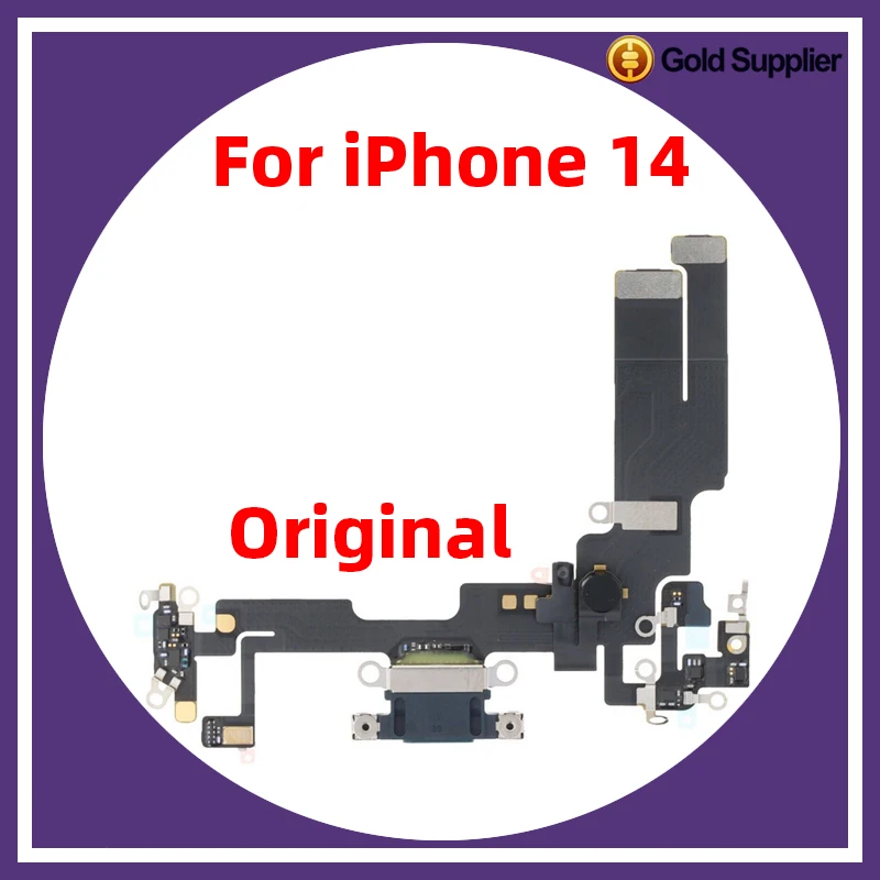 Original For iphone 14 Charging Port Flex Microphone Mini USB Charger Dock Connector Repair Replacement Parts