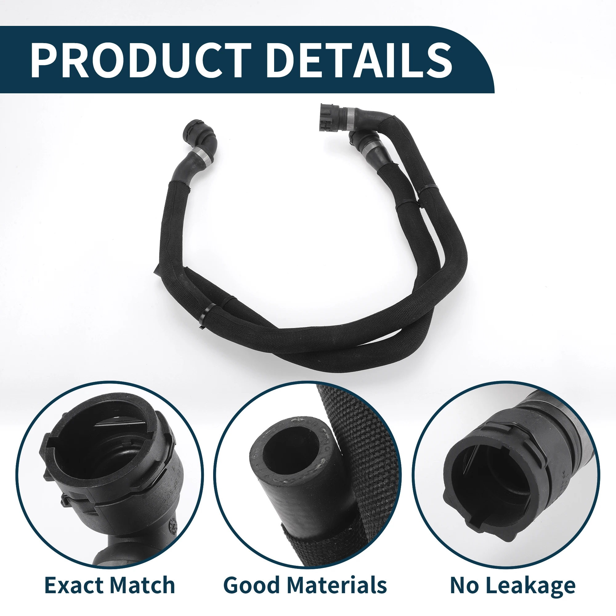 

UXCELL Radiator Hose Heater Hose No.64219124076 for BMW 1 Series 2007-2013 Rubber Warm Water Pipe Black 1 Pc